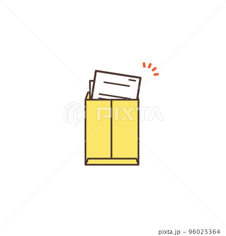 郵便物を開封する様子のイラスト素材 96025364