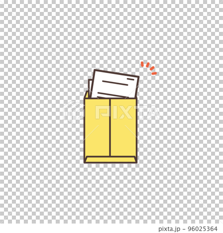 郵便物を開封する様子のイラスト素材 96025364