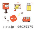 郵便に関するイラスト素材セット 96025375