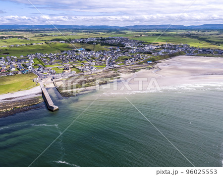 Aerial view of Inishcrone, Enniscrone in County Sligo, Ireland 96025553