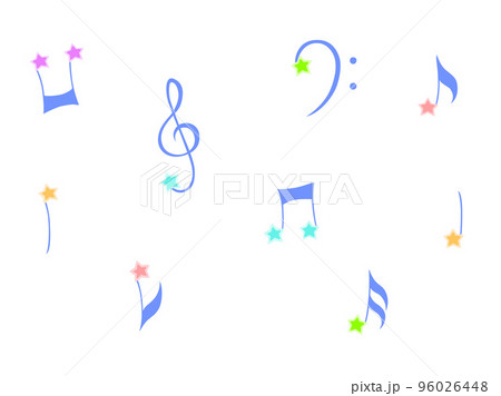 音符のイラストセット(星) 音符のイラストセット(星) 96026448
