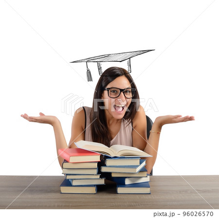 Student arrives at graduation 96026570