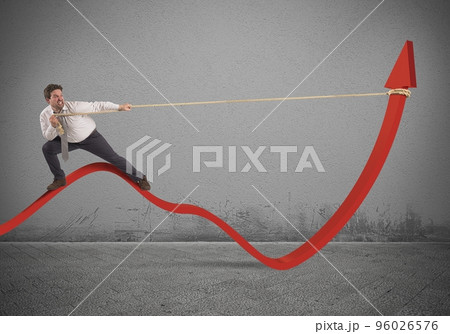 Businessman lifts statistics 96026576