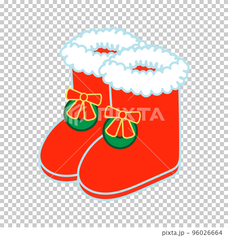 A pair of simple red Christmas boots 96026664