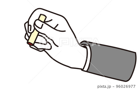 印鑑を持つビジネスマンの手元	 96026977