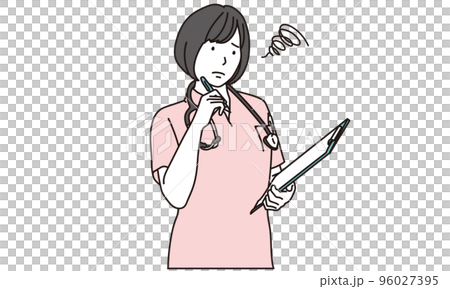 troubled female nurse troubled female nurse 96027395