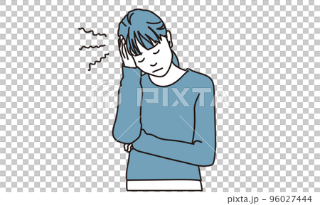 頭痛に悩む女性 頭痛に悩む女性 96027444