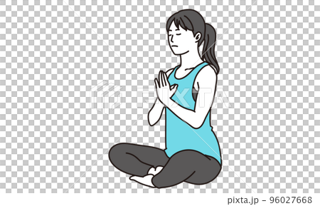 瞑想をする女性 瞑想をする女性 96027668