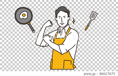 料理にやる気を出す男性 96027675