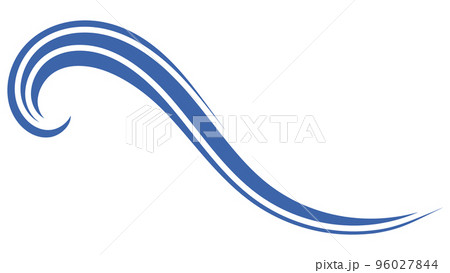 Wave logo water sea, wavy lake, ocean beach fresh splash 96027844
