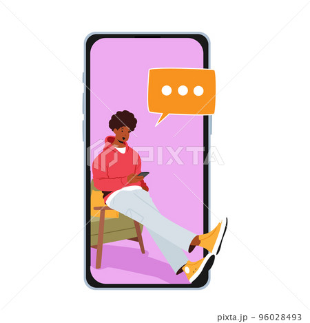 Teenager Cellphone Communication Concept. Student Male Character Looking on Screen of Smartphone Chat or Write Messages Teenager Cellphone Communication Concept. Student Male Character Looking on Screen of Smartphone Chat or Write Messages 96028493