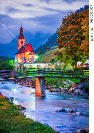 Ramsau bei Berchtesgaden, Germany - Fairy tale landscape in Bavaria. Ramsau bei Berchtesgaden, Germany - Fairy tale landscape in Bavaria. 96029937