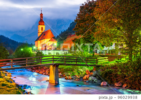 Ramsau bei Berchtesgaden, Germany - Fairy tale landscape in Bavaria. Ramsau bei Berchtesgaden, Germany - Fairy tale landscape in Bavaria. 96029938