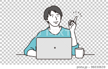 微笑著使用電腦的人 微笑著使用電腦的人 96030639