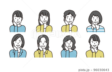 困った中年女性のアイコン	 96030643