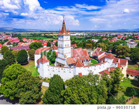 Transylvania, Romania. Harman fortified church aerial view. Transylvania, Romania. Harman fortified church aerial view. 96030718