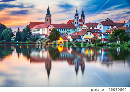 Telc, historical city in Moravia. Czech Republic heritage. 96030862