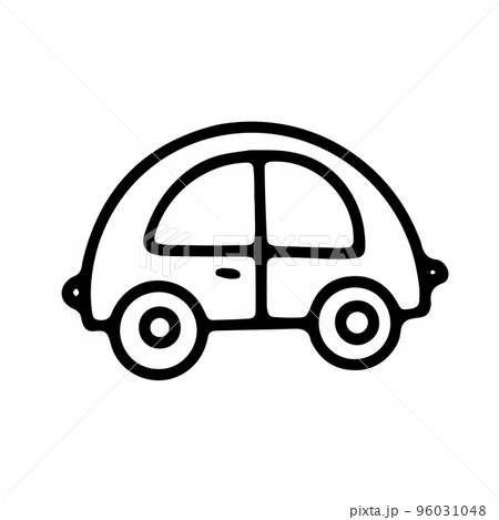 Doodle outline bw car. Sketch scribble style....のイラスト素材 [96031048] - PIXTA