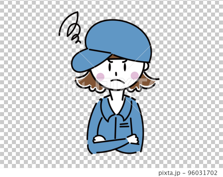 工作服的女職員生氣上身 96031702