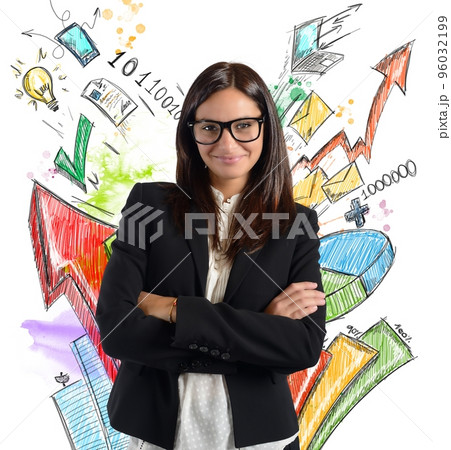 Stats businesswoman Stats businesswoman 96032199