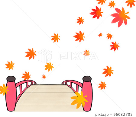 紅葉と橋の風景 紅葉と橋の風景 96032705