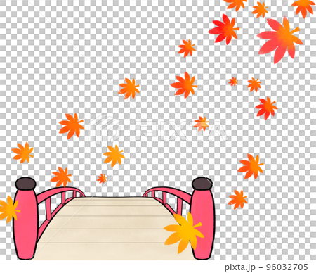 紅葉と橋の風景 紅葉と橋の風景 96032705
