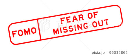 Grunge red FOMO fear of missing out word square rubber seal stamp on white background Grunge red FOMO fear of missing out word square rubber seal stamp on white background 96032862