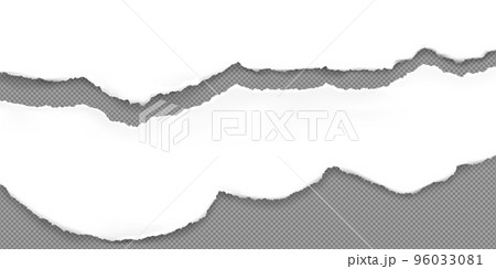 White ripped paper strips, realistic scrap borders White ripped paper strips, realistic scrap borders 96033081