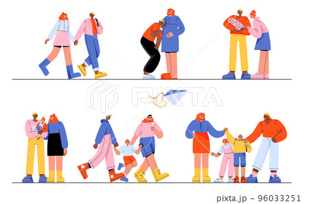 Family life cycle flat vector illustration 96033251