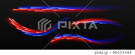 Abstract light speed motion trails, dynamic glow 96033484