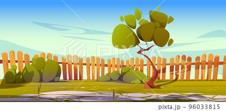 House backyard or cottage yard with stone path 96033815