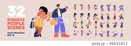Business people, office workers scenes set 96033857