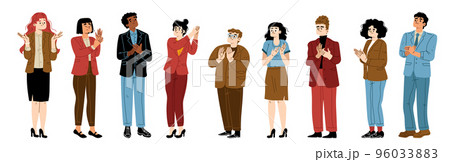People clap, team congratulate colleague concept 96033883