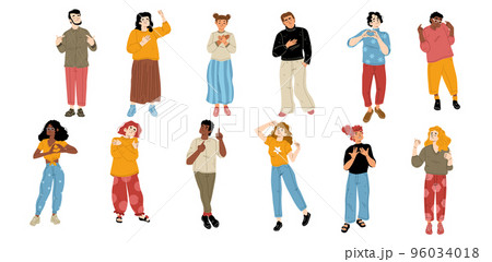 Self love concept with people adore themselves Self love concept with people adore themselves 96034018