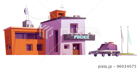 Police station building, law department facade 96034075