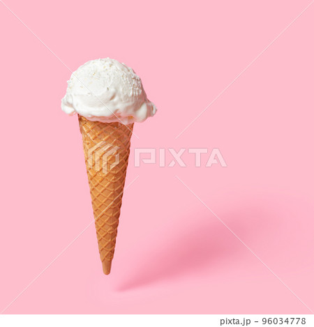 summer funny creative concept of flying wafer cone summer funny creative concept of flying wafer cone 96034778