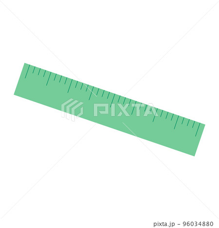 Cartoon green ruler. Flat design stationery. Isolated on white background, EPS10 vector 96034880