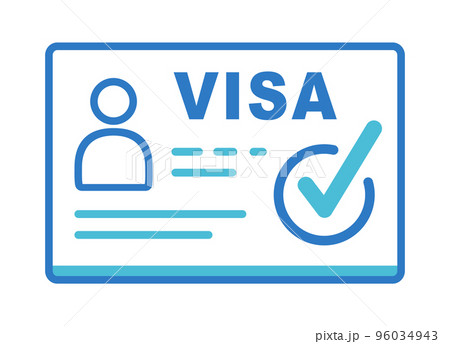 Visa, document, arrival. Foreign passport icon Outline. Customs house. 96034943