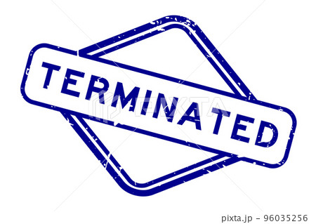 Grunge blue terminated word rubber seal stamp on white background Grunge blue terminated word rubber seal stamp on white background 96035256