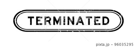 Grunge black terminated word rubber seal stamp on white background Grunge black terminated word rubber seal stamp on white background 96035295