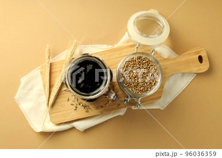 Concept of fresh drink, kvass, top view Concept of fresh drink, kvass, top view 96036359