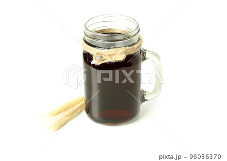 Concept of fresh drink isolated on white background, kvass 96036370