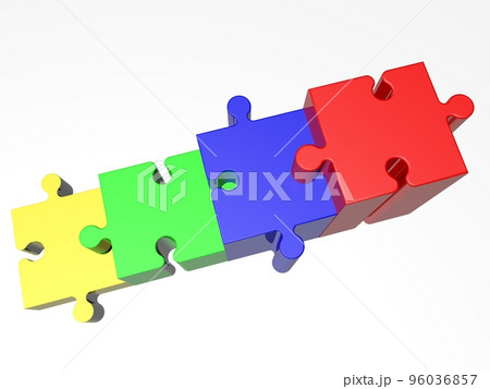 Financial business rate from puzzle pieces viewed from above on a white background 96036857