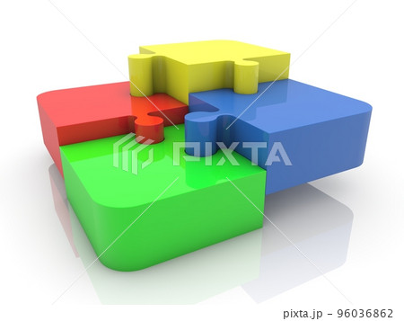 Colored puzzle design in the form of steps Colored puzzle design in the form of steps 96036862