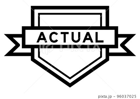 Vintage color pentagon label banner with word actual on white background Vintage color pentagon label banner with word actual on white background 96037025