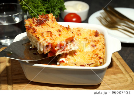 Concept of delicious food, lasagna, close up 96037452
