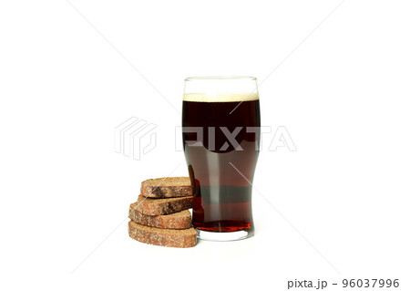 Concept of fresh drink isolated on white background, kvass Concept of fresh drink isolated on white background, kvass 96037996