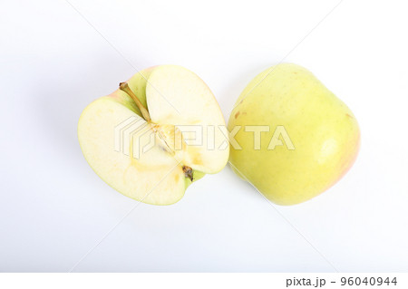 Red yellow apple isolated in white background 96040944