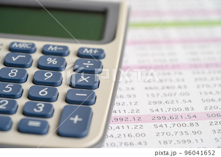 Spreadsheet table paper. Finance development, Banking Account, Statistics Investment Analytic research data economy, trading, office reporting Business company concept. 96041652