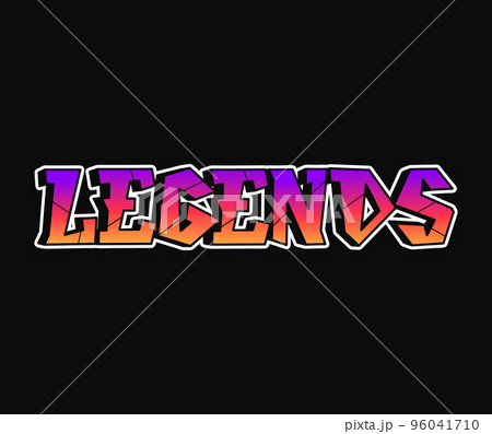 Legends word trippy psychedelic graffiti style letters.Vector hand drawn doodle cartoon logo legends illustration. Funny cool trippy letters, fashion, graffiti style print for t-shirt, poster concept Legends word trippy psychedelic graffiti style letters.Vector hand drawn doodle cartoon logo legends illustration. Funny cool trippy letters, fashion, graffiti style print for t-shirt, poster concept 96041710